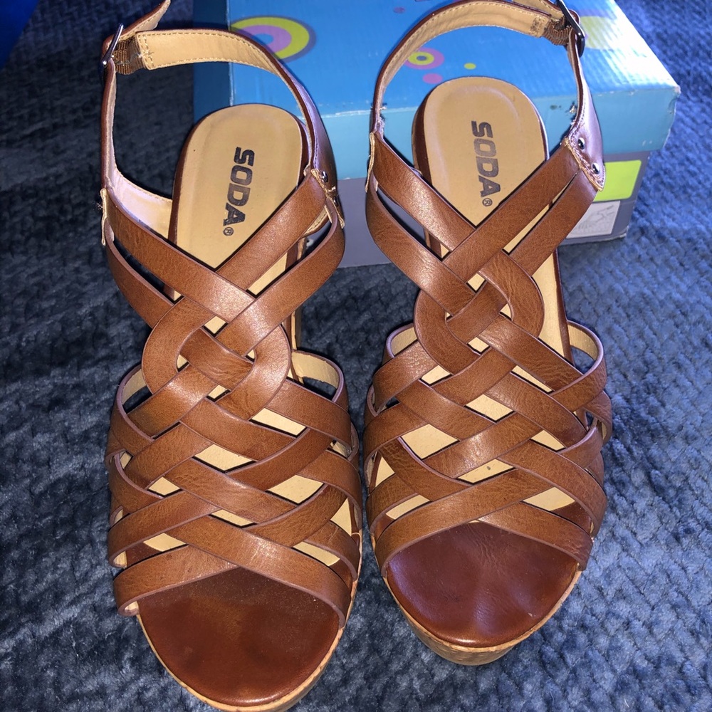 Soda Weaved New Cork Wedge